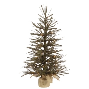 4' Vienna Twig Artificial Christmas Tree with Burlap Base Clear Dura-Lit Lights - All