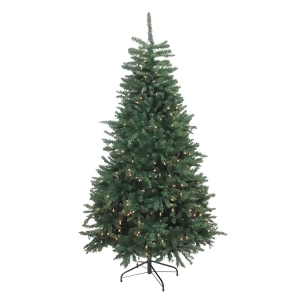 6.5' Pre-Lit Northern Pine Full Artificial Christmas Tree Clear Lights - All
