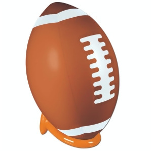 39 Brown White and Orange Inflatable Football and Tee Superbowl Party Decoration - All