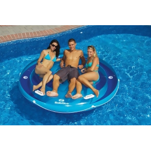 84 Solstice Inflatable Round Jumbo Island Swimming Pool Raft Lounger - All