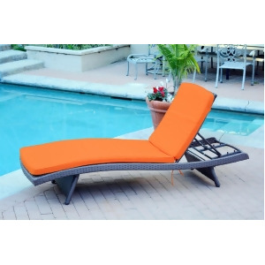 2 Adjustable Espresso Resin Wicker Patio Chaise Lounge Chairs Orange Cushions - All