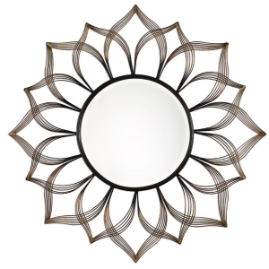 50 Summertide Ombre Iron Sunflower Framed Beveled Round Wall Mirror - All
