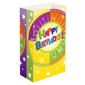 Pack of 24 Festive Multicolored Happy Birthday Celebration Luminaria Bags 11 - All