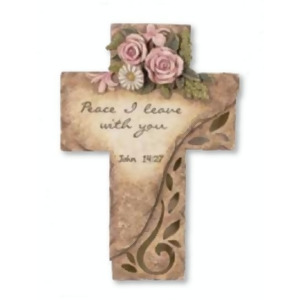11 Religious Peace I Leave You Solar Powered Led Memorial Cross on Stake - All