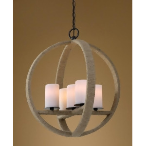 24 Faux Candle Accented Woven Framed Light Pendant - All