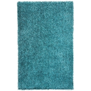 2' x 3' Teal Blue Flux Shag Solid Pattern Area Throw Rug - All