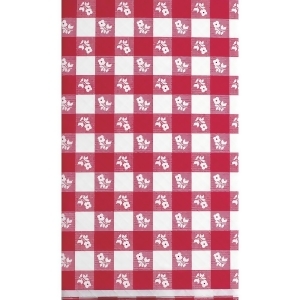 Club Pack of 12 Red and White Gingham Disposable Rectangle Plastic Banquet Party Table Covers 96 - All
