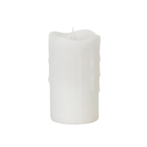 5.25 Simplux White Dripping Wax Flameless Led Lighted Pillar Candle with Moving Flame - All
