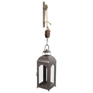 50 French Countryside Wall Mounted Pulley Metal and Glass Lantern - All