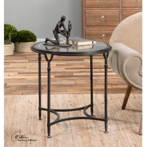 25 Samson Black Steel with Silver Metal Undertones Clear Glass Side Table - All