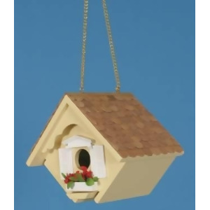 8 Fully Functional Yellow Cottage Outdoor Garden Birdhouse - All