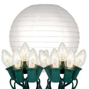 10 Bright White Glowing Garden Patio Round Chinese Lighted Paper Lanterns 10 - All