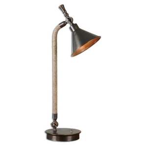 28 Duvall Oxidized Bronze and Stained Rope Task Lamp with Pivoting Adjustable Shade - All