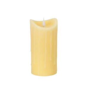 7 Simplux Ivory Dripping Wax Flameless Led Lighted Pillar Candle with Moving Flame - All