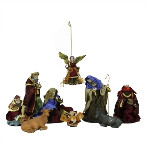 9-Piece Hand Painted Religious Christmas Nativity Figurine Set - All