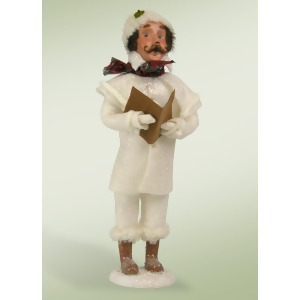 14 Winter White Family Man with Songbook Christmas Caroler Figure - All