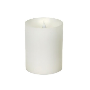 5.25 Simplux White Flameless Led Lighted Wax Pillar Candle with Moving Flame - All