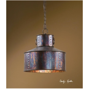 15 Bronze/Brown Oxidized Metallic Hanging Ceiling Single Light Pendant - All