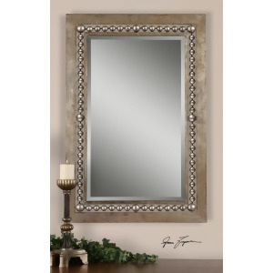 49 Silver Rectangular Jeweled and Distressed Hanging Wall Mirror - All