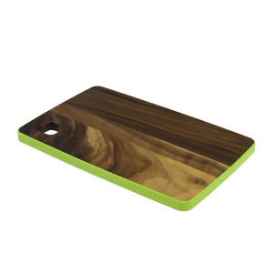 12.5 Small Handcrafted Walnut Wood Cutting Board with Lime Green Trim - All