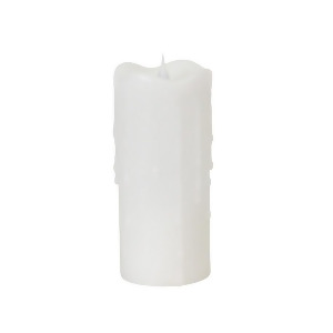 7 Simplux White Flameless Led Lighted Wax Pillar Candle with Moving Flame - All