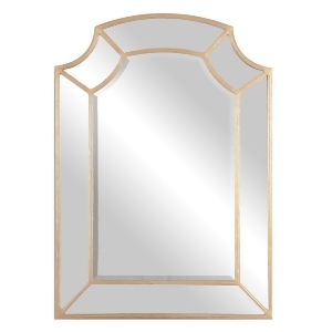 44 Hand Forged Antiqued Gold Scooped Corner Arch Wall Mirror - All