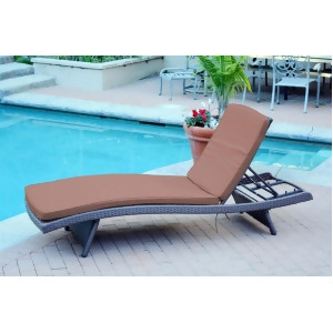 80 Adjustable Espresso Resin Wicker Outdoor Patio Chaise Lounge Chair Brown Cushion - All