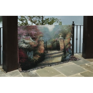 Thomas Kinkade Victorian Garden Pictoral Tapestry Throw Blanket 50 x 60 - All