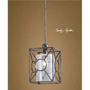 59 Icy Cubed Frosted Glass and Caged Mini Pendant Light - All