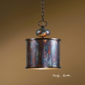 15 Rustic Oil Can Swirl Colored Hanging Mini Pendant Ceiling Light Fixture - All