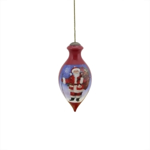 6 Ne'Qwa Santa Claus Is Coming to Town Hand-Painted Glass Christmas Ornament #7141128 - All