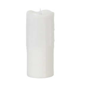 9 Simplux White Dripping Wax Flameless Led Lighted Pillar Candle with Moving Flame - All