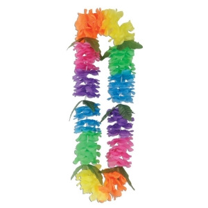 Pack of 12 Multi-Colored Big Island Floral Tropical Luau Party Lei Necklaces 42 - All