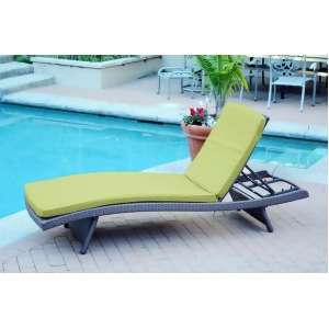 80 Adjustable Espresso Resin Wicker Outdoor Patio Chaise Lounge Chair Green Cushion - All