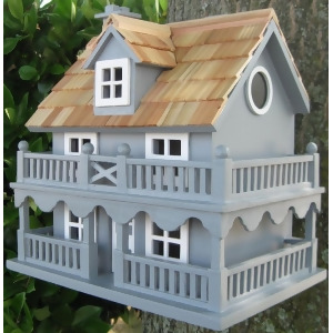 10.75 Fully Functional Blue New England Cottage Outdoor Garden Birdhouse - All