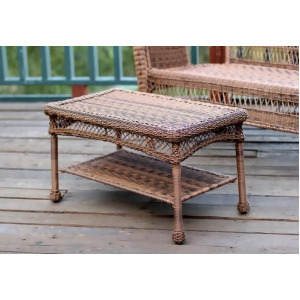 Hand Woven Weather Resistant Honey Brown Wicker Outdoor Patio Garden Coffee Table - All
