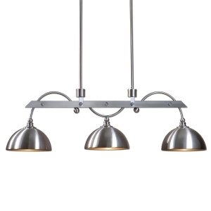 63 Nickel Finished Industrial 3-Light Kitchen Island Hanging Chandelier - All