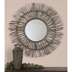 38 Round Country Rustic Twig Inspired Hanging Wall Mirror - All