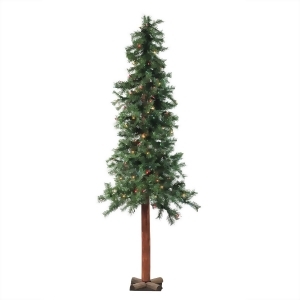 7' x 40 Pre-Lit Traditional Woodland Alpine Artificial Christmas Tree Multi Lights - All