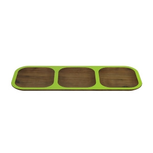 15 Handcrafted Wud Walnut Wood Hors d'Oeuvres Tasting Tray with Lime Green Trim - All