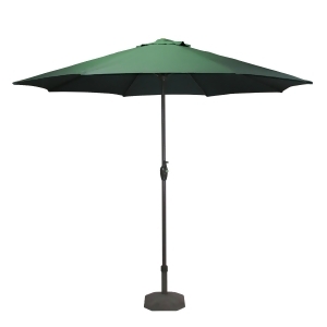 9' Outdoor Patio Market Umbrella with Hand Crank and Tilt Hunter Green Black - All