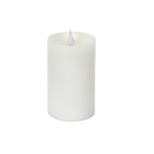 5.25 Simplux White Flameless Led Lighted Wax Pillar Candle with Moving Flame - All