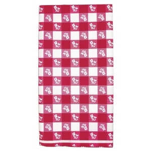 Club Pack of 12 Red and White Gingham Disposable Rectangle Plastic Banquet Party Table Covers 108 - All