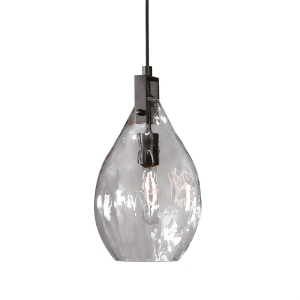 14 Teardrop Shaped Watered Glass 1-Light Mini Pendant Hanging Chandelier - All