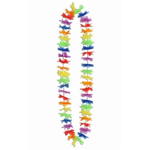 50 Multi-Colored Rainbow Flower Tropical Luau Birthday Party Lei Necklaces 40 - All