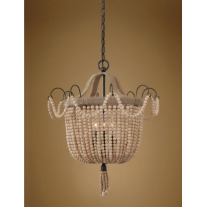24 Natural Toned Wooden Beaded Basket Inspired Ceiling Light Pendant - All