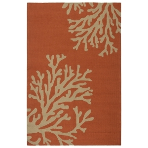 2' x 3' Creamy Orange and Coral White Bough Out Grant Outdoor Area Throw Rug - All