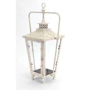 23 Distressed Rustic White Spackled Indoor/Outdoor Candle Holder Lantern - All
