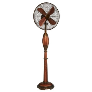 55.5 Stylish Rustic Chic Hammered Copper Oscillating Standing Floor Fan - All