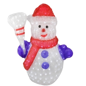 24 Pre-lit Commercial Grade Acrylic Snowman Christmas Display Decoration Polar White Led Lights - All